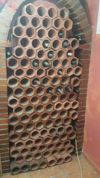 Botellero apilable terracota