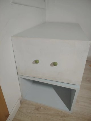 Cajonera y Estante Blanco/Verde 100x50x32