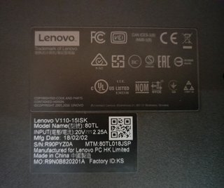 Portátil Lenovo V110-15ISK Azul