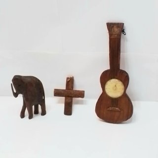 Figura Decorativa Madera Elefante Cruz Guitarra