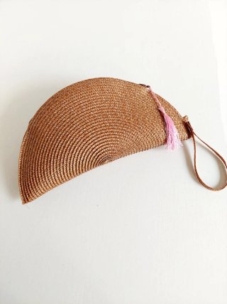 Bolso de fiesta marrón con detalle rosa