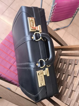 Maletín cuero ejecutivo vintage negro