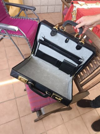 Maletín cuero ejecutivo vintage negro
