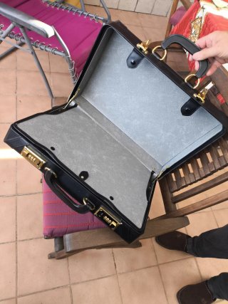 Maletín cuero ejecutivo vintage negro