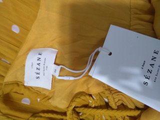Vestido largo Sezane amarillo lunares