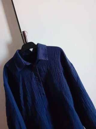 Camisa Camicia cotone blu