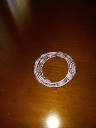 Pulsera rosa y plateada