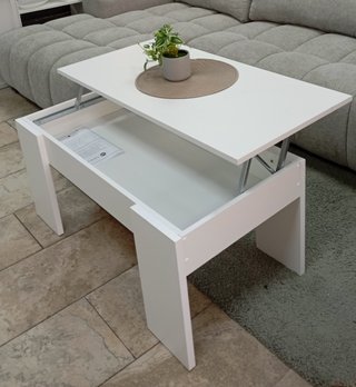 Mesa De Centro, Elevable, Blanca. ¡Oferta!