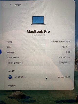 MacBook Pro 13 M2 metà 2022 Argento