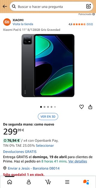 Xiaomi Pad 6 128GB Nero