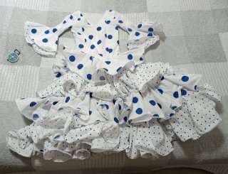 Vestido Flamenca Niña Lunares Azul