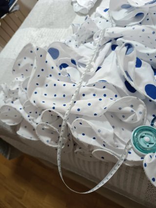 Vestido Flamenca Niña Lunares Azul