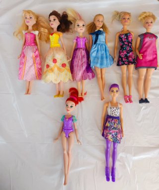 Lote de 8 Muñecas Barbie y Princesas