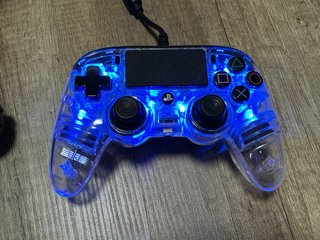 Mando PS4 LED Transparente Azul