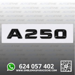 Emblema A250 negro para maletero de Mercedes Benz