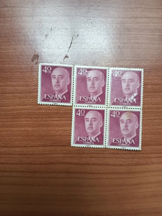 5 Sellos España 40 cts Franco
