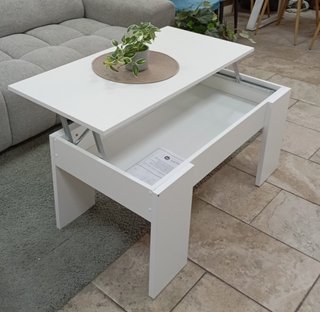 Mesa De Centro, Elevable, Blanca. ¡Oferta!
