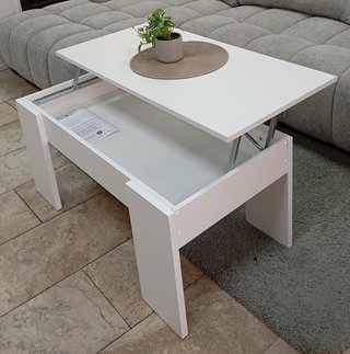 Mesa De Centro, Elevable, Blanca. ¡Oferta!