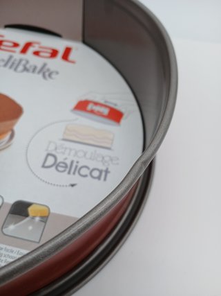 Tefal Delibake J16413 Molde tarta redondo 25 cm, forma redonda desmontable y con gran fondo, revestimiento antiadherente, fácil