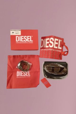 Borsa Diesel nera con logo D