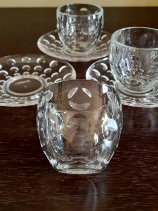 Set 3 Tazzine Piattino Venice Guzzini Vetro