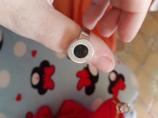 Anillo Bulgari Negro y Plateado
