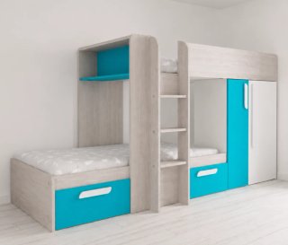 Cama tren juvenil con armario