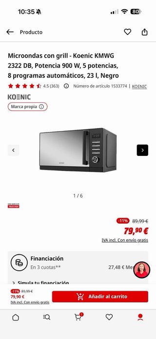 Microondas Grill Koenic 23L