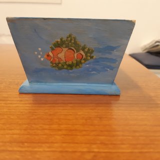 Scatolina legno dipinta a mano tema marino
