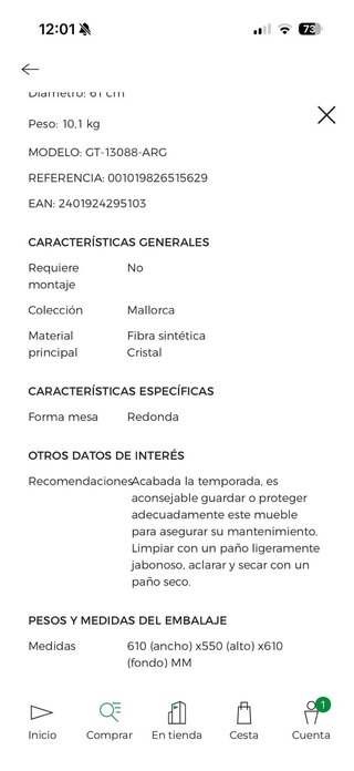 Conjunto Terraza El Corte Inglés Mimbre