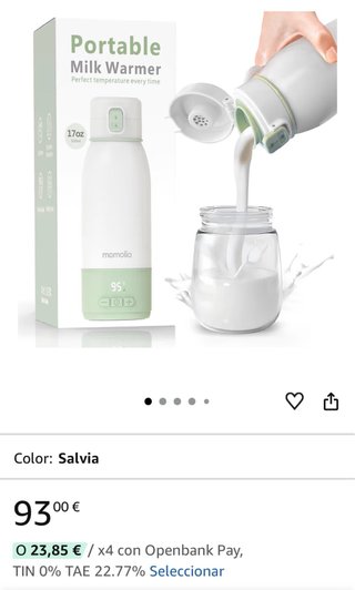 Calentador Portátil Leche Momolia 17oz