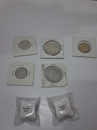 Lote de monedas: España, Francia, 1975-2015