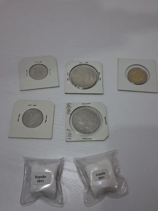 Lote de monedas: España, Francia, 1975-2015