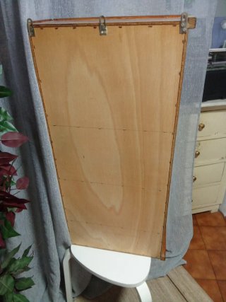 Mueble auxiliar madera con cristal y cajón