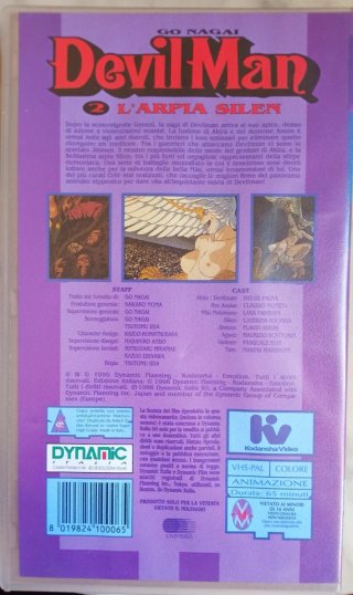 Vhs Devilman 2 L'Arpia Silen- Dynamic Video *RARA*