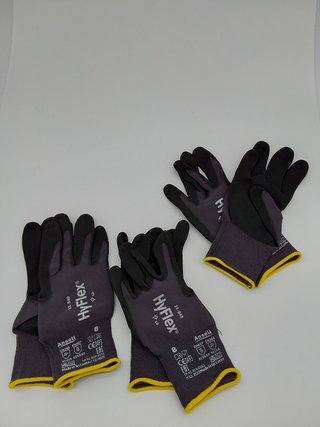 Ansell HyFlex 11-840 Guantes de Trabajo Profesionales, Revestimiento de Nitrilo Antideslizante y Transpirable, Protección Mecáni