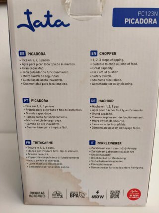 Picadora Eléctrica JATA PC123N 650W