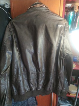 Chaqueta de cuero Massimo Dutti Marrón