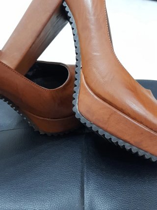 Décolleté tacco 12 cm pelle marrone