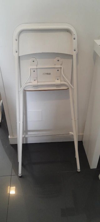 Silla alta plegable Ikea madera y metal