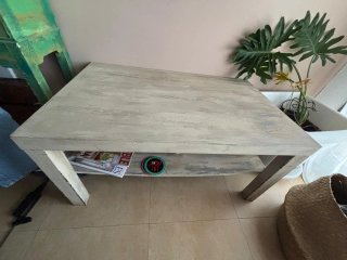 Mueble vitrina + mueble TV + mesa auxiliar