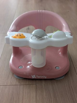 Asiento de baño rosa para bebé