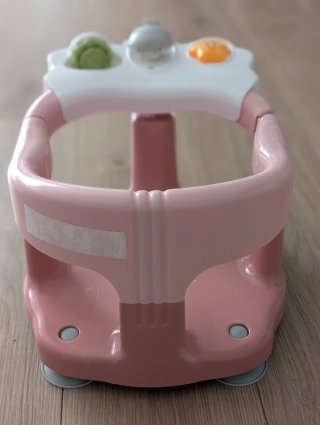 Asiento de baño rosa para bebé