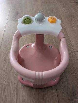 Asiento de baño rosa para bebé