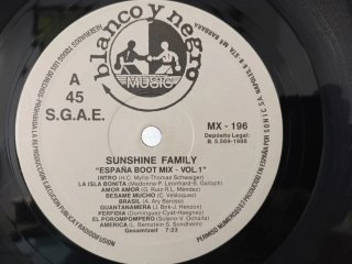 Vinilo Sunshine Family España Boot Mix Vol.1