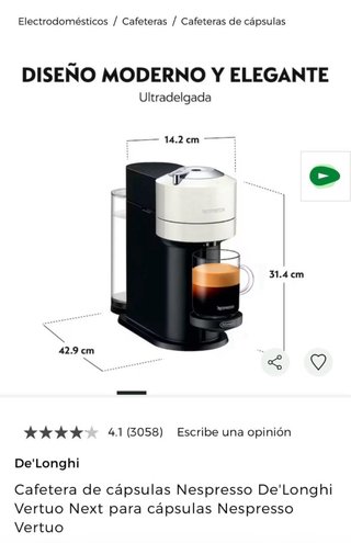 Cafetera Nespresso Vertuo Next Blanca