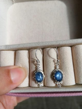 Pendientes Plata Ley Cianita Azul