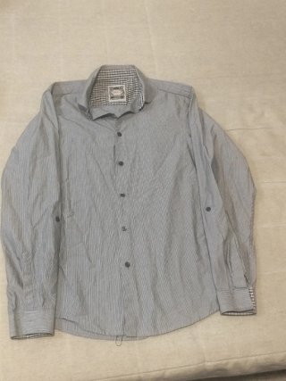 Camisa de vestir gris hombre