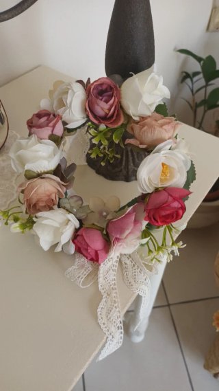 Ghirlanda shabby chic fiori decorativa