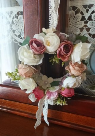 Ghirlanda shabby chic fiori decorativa